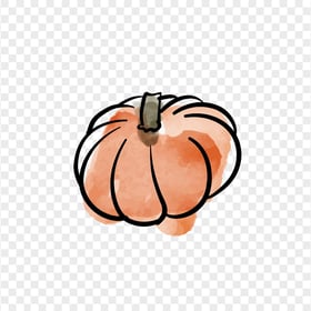 Pumpkin Fruit Watercolor Drawing Clipart