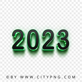 3D Green & Black 2023 Text Logo HD PNG