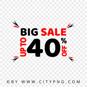 Discount Big Sale Up To 40 Percent PNG IMG