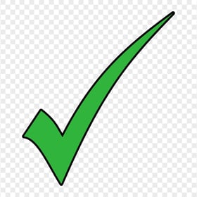 HD Green Tick Mark With Black Border Icon Sign PNG