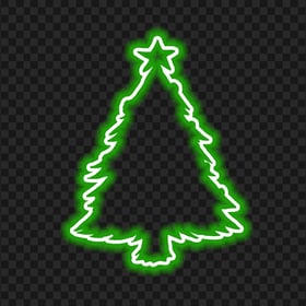 HD Beautiful Green Neon Christmas Tree Silhouette PNG