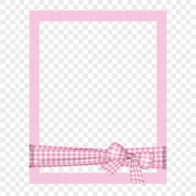 Cute Pink Frame With Ribbon Bow HD PNG