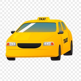 Yellow Cartoon Cab Taxi Sport Car PNG