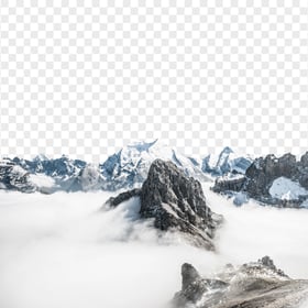 HD Mountain Snow Fog With Clouds Background PNG