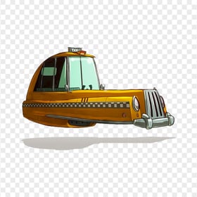 Cartoon Futuristic Flying Taxi PNG