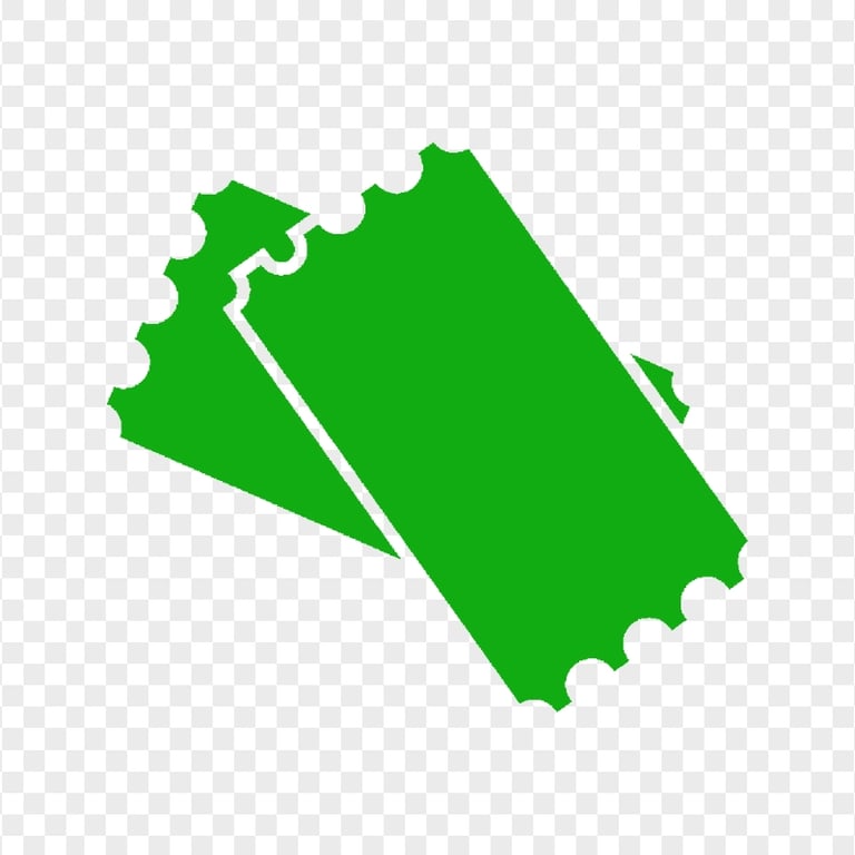 Green Outline Ticket Pass Icon Image PNG | Citypng