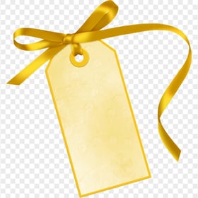 HD Yellow Golden Sale Tag Price With Ribbon PNG