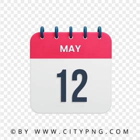 12th May Day Date Icon Calendar HD Transparent Background
