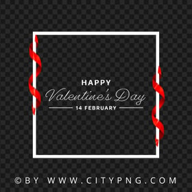 Creative Happy Valentine's Day Frame With Ribbons PNG