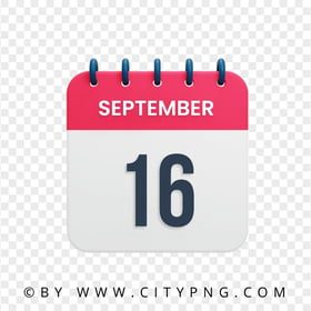 16th September Day Date Calendar Icon HD Transparent PNG