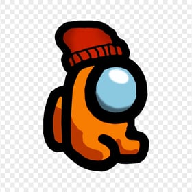 HD Orange Among Us Mini Crewmate Character Baby Beanie Hat PNG