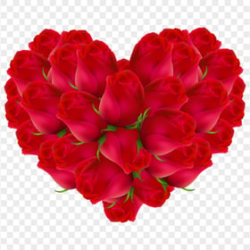 HD Floral Heart Red Roses Valentine Love Romance PNG