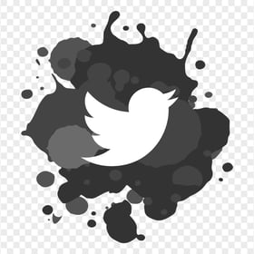 HD Twitter Black Paint Splash Icon PNG