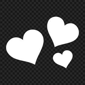 HD White Floating Hearts Shape Silhouette PNG