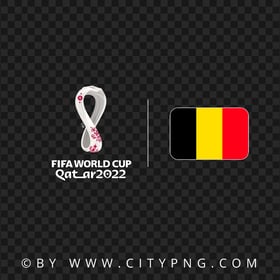 Belgium Flag With Fifa Qatar 2022 World Cup Logo PNG