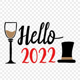 HD Hello 2022 Happy New Year Illustration PNG