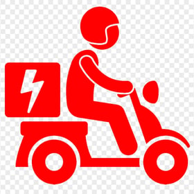 Transparent Fast Scooter Delivery Shipping Red Icon