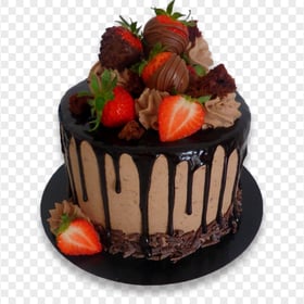 HD Chocolate And Strawberry Cake PNG
