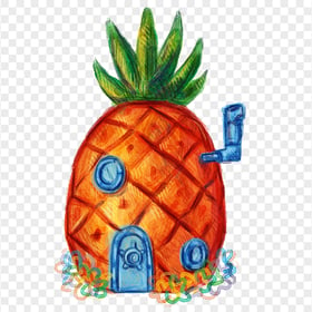 HD Spongebob Pineapple House Hand Draw Illustration PNG