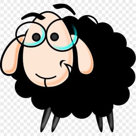 Cute Sheep With Glasses Cartoon