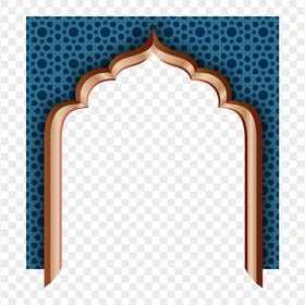 Blue Arabic Mosque Door Ramadan Icon Illustration