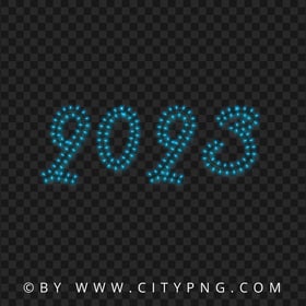 2023 Glowing Light Blue Text New Year PNG