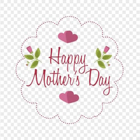Happy Mothers Day badge pink flowers