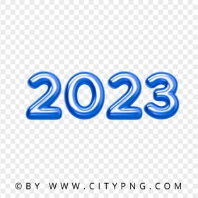 Blue 2023 Text Numbers Image PNG