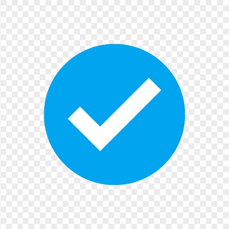 Blue Round Circle Badge Verified Tick Mark Icon