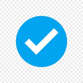 Blue Round Circle Badge Verified Tick Mark Icon