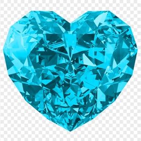 HD Aqua Blue Diamond Crystal Heart Love Valentine Day PNG