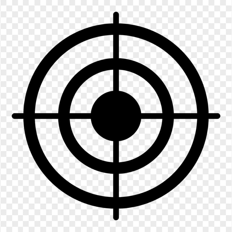 Transparent HD Bullseye Shooting Target Black Icon