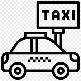 HD Cab Taxi Black Icon Transparent Background