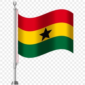 HD Illustration Ghana Flag Pole Transparent PNG