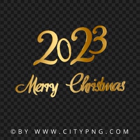 Merry Christmas 2023 Golden Design PNG IMG