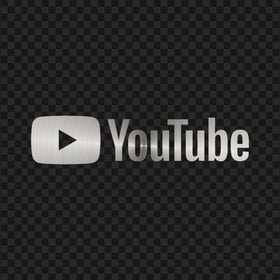 HD Circular Brushed Silver Youtube YT Logo PNG