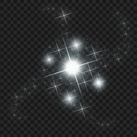 White Sparkle Effect Stars PNG