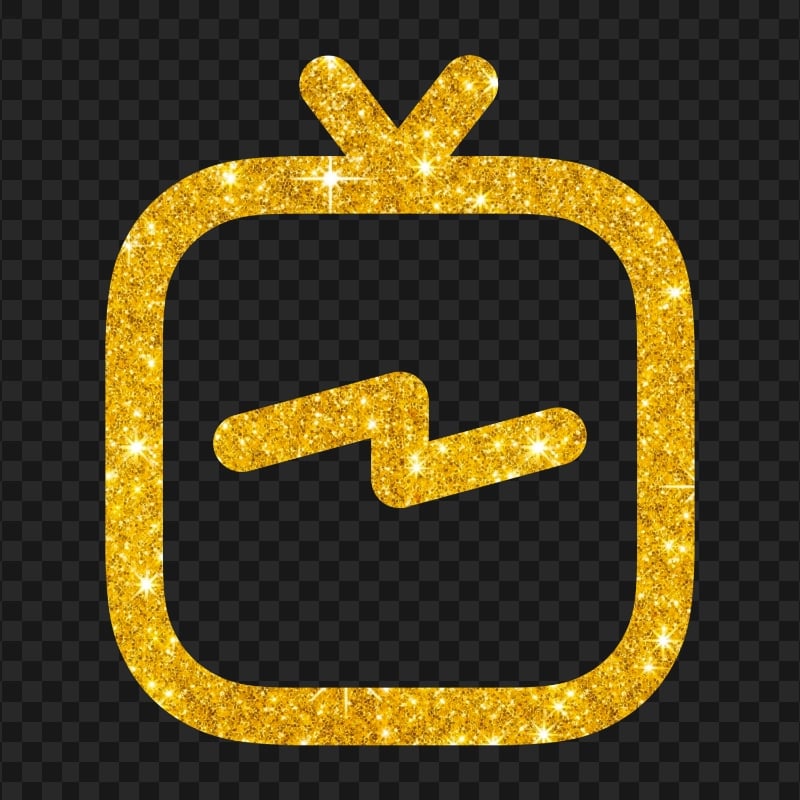 Golden Glitter IGTV Instagram Tv Logo Icon