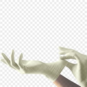 Wearing White Medicine Paramedical Gloves