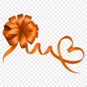 Orange Gift Bow HD PNG