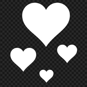 HD Group Of White Floating Hearts PNG