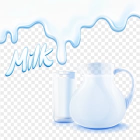 HD Dripping Milk And Pitcher Illustration PNG