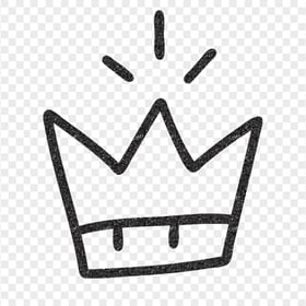 Black Glitter Doodle Crown HD PNG