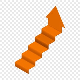 HD Orange Up Stairs Arrow PNG