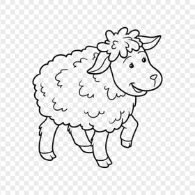 HD Cute Cartoon Black Outline Sheep PNG