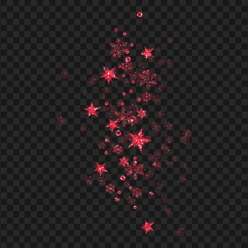Shine Falling Red Stars Effect FREE PNG