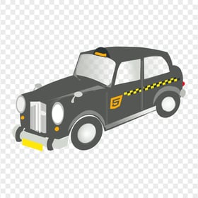 HD Vector Cartoon Classic London Taxi Cab PNG