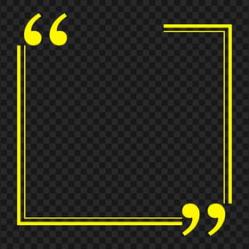 HD Quote Square Vector Yellow Frame Transparent PNG