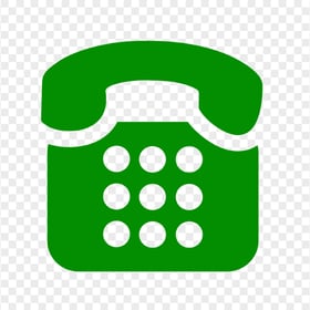 HD Classic Traditional Telephone Icon On Green PNG