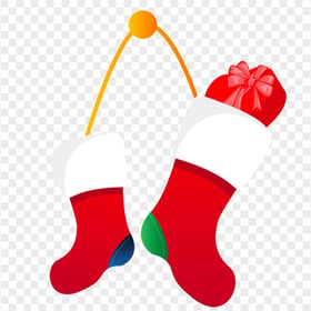 Wall Hanging Vector Cartoon Christmas socks PNG